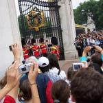 Another band prepares to march from Buckingham Palace