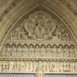 Close-up of the carving above the Abbey entrance