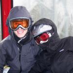 Jason and Emily in the gondola at Sunshine Village