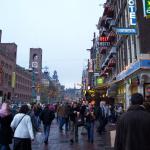 The tourist strip in Amsterdam