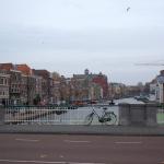 Leiden canal view across a bridge
