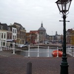 View of central Leiden and old church