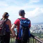 Zofia and Guillaume take in the view of Waikiki