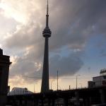 CN tower at dusk