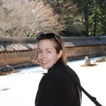 Katie at the Ryoan-ji Temple rock garden