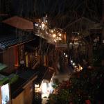 Kyoto hills street scene at night