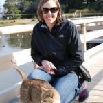 Katie meets the local cat