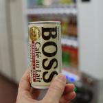 BOSS coffee (it&#039;s hot out of the vending machine!)