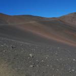 The trail back to the crater rim