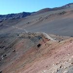 Katie hiking the rim of a cinder cone