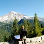 Jason reads about Mt. Rainier