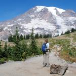 Katie admires the mountain