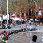 Fountain and the Portland Saturday Market