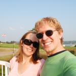 Katie and Jason at the Iowa welcome center