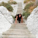 Katie gets to the steep part