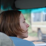 Katie watching the animals