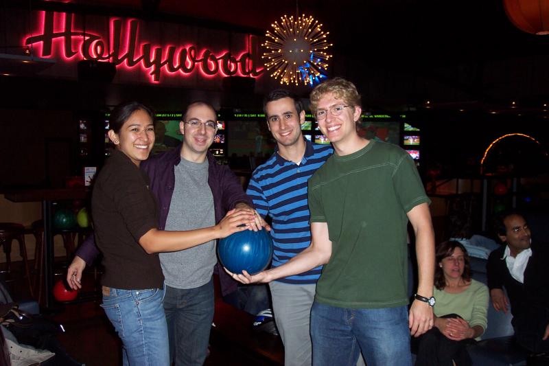 The grad students bowling at Jillians, 2006