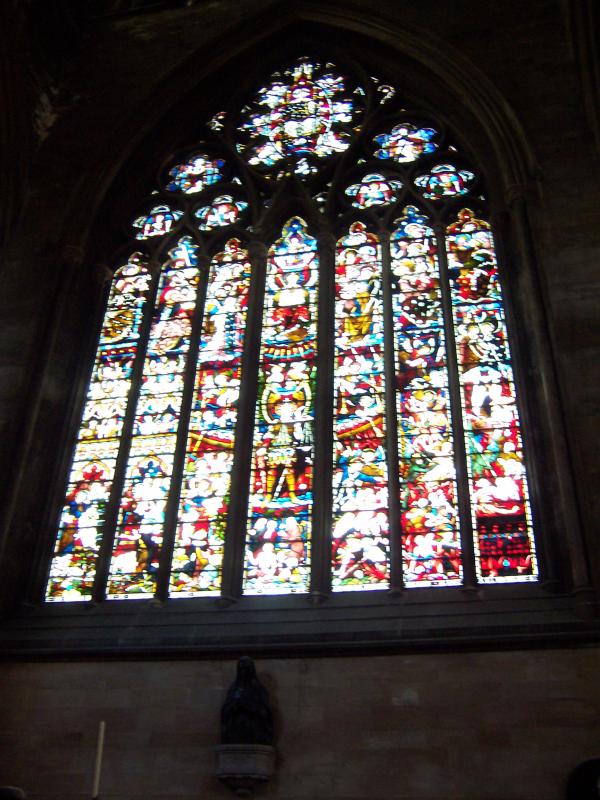 Stained glass window in the St. John&#039;s College cathedral