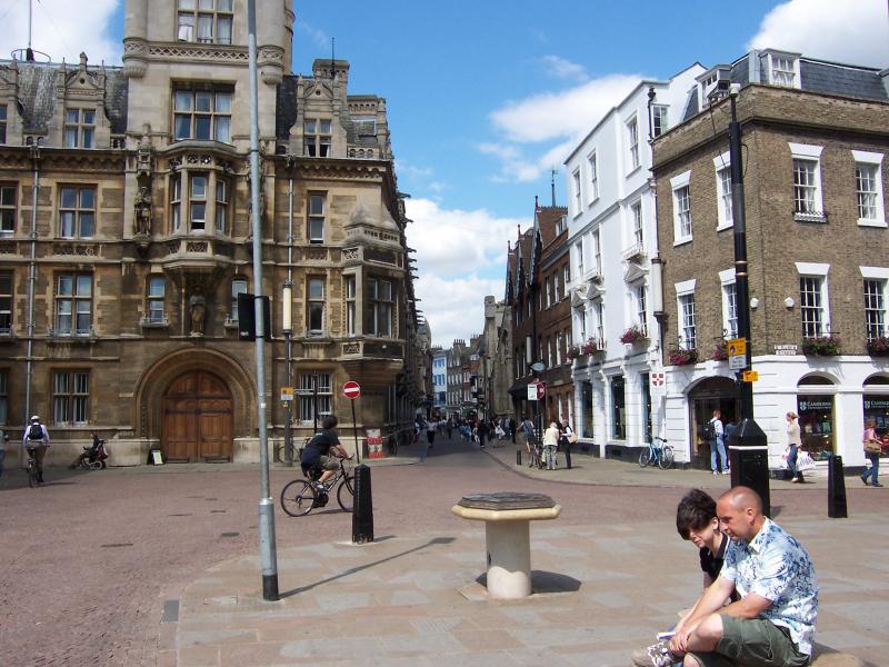 Looking down a street in central Cambridge