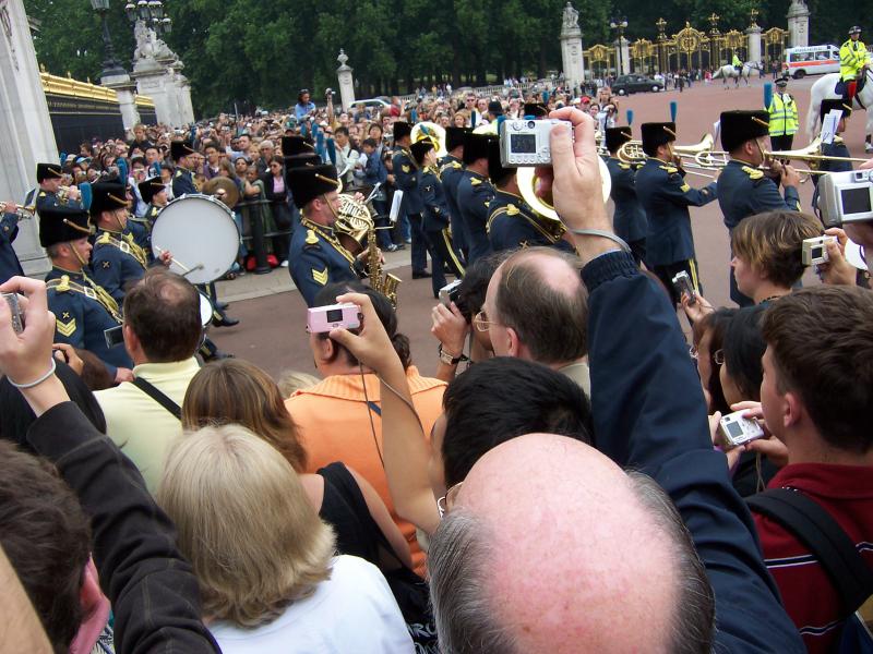 One band marching from Buckingham Palace