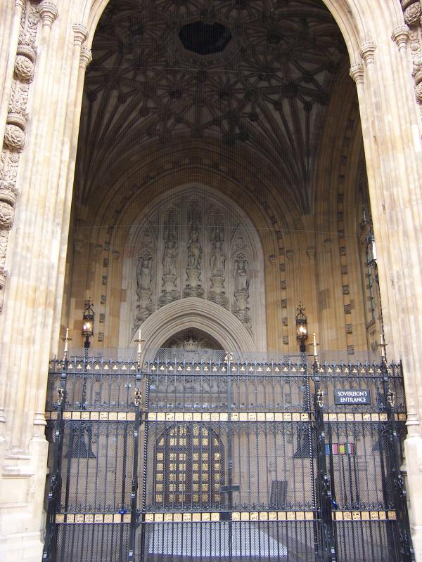 One of the entrances to the Houses of Parliament