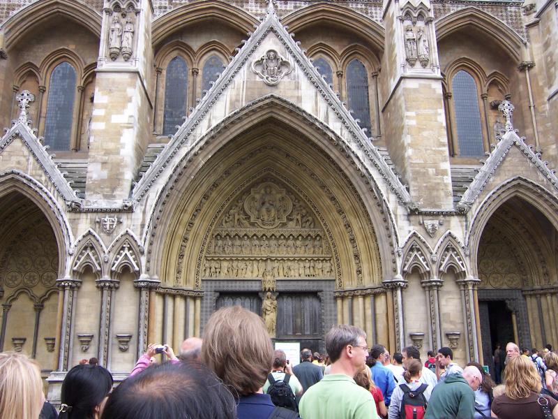 Waiting in line to enter Westminster Abbey