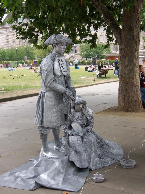 Two more mimes in the park along the River Thames
