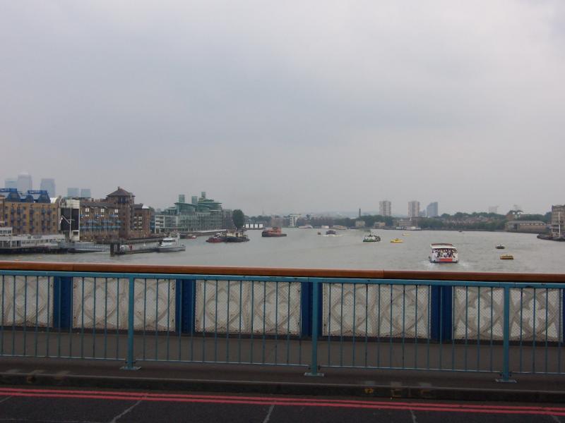 View up the River Thames from the Tower Bridge