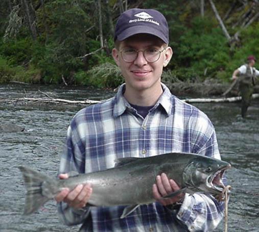 Jason holding his dinner