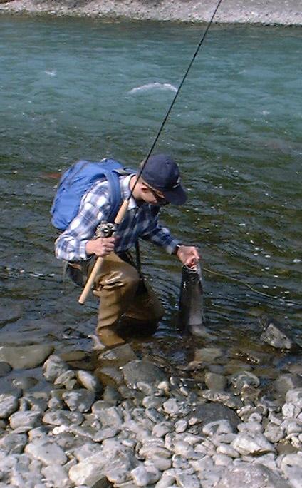 Jason lifting his fish