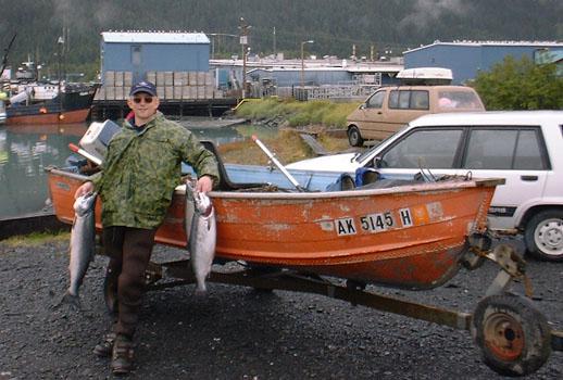 Chris with his catch at Seward