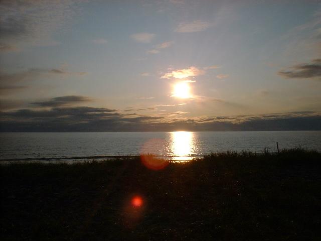 The setting sun