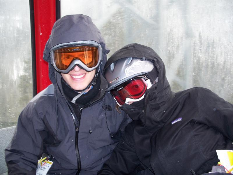 Jason and Emily in the gondola at Sunshine Village
