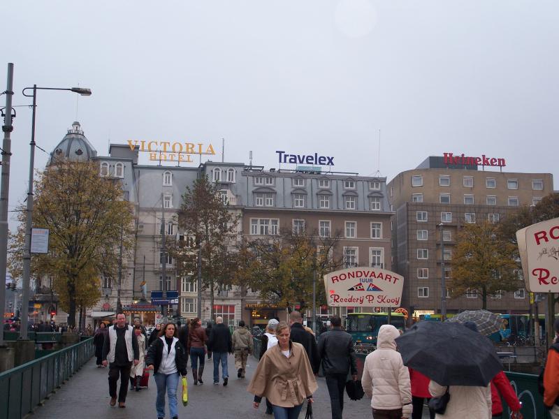 Outside the Amsterdam train station