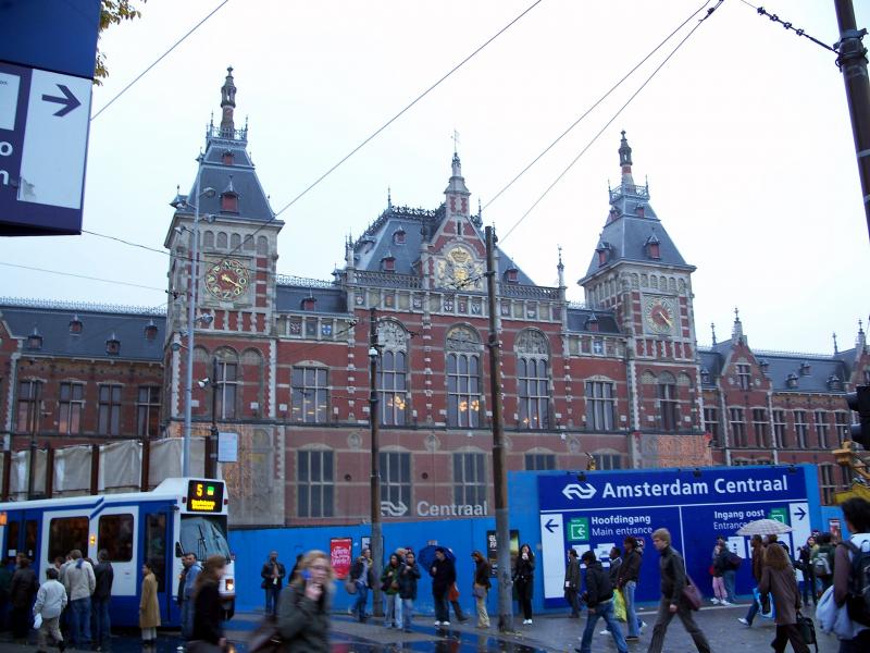 The Amsterdam train station (under construction)