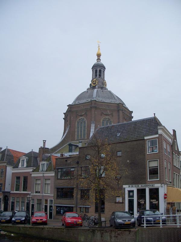 An old church hidden behind the houses
