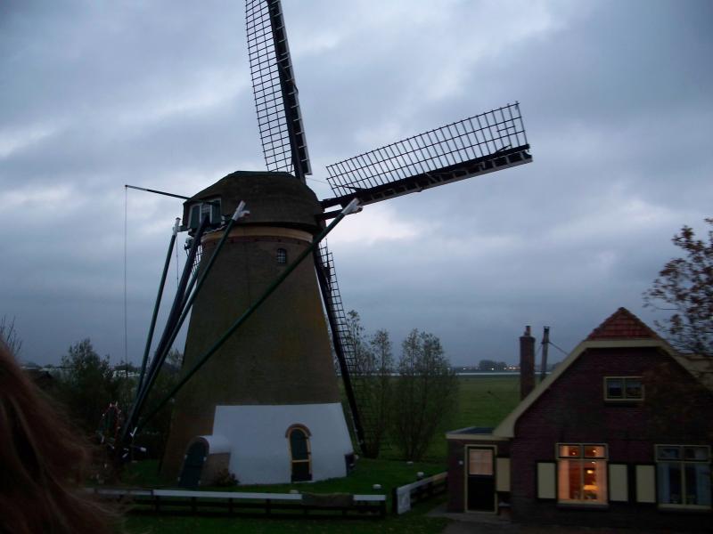 A windmill along the lakes outside Leiden