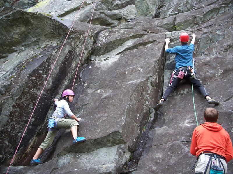 Maika and Peter climbing