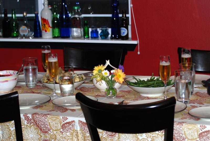 The table is set for hosting our first Thanksgiving, 2008
