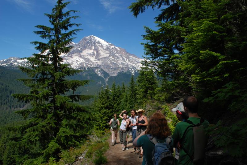 Taking in the view of Mt. Rainier