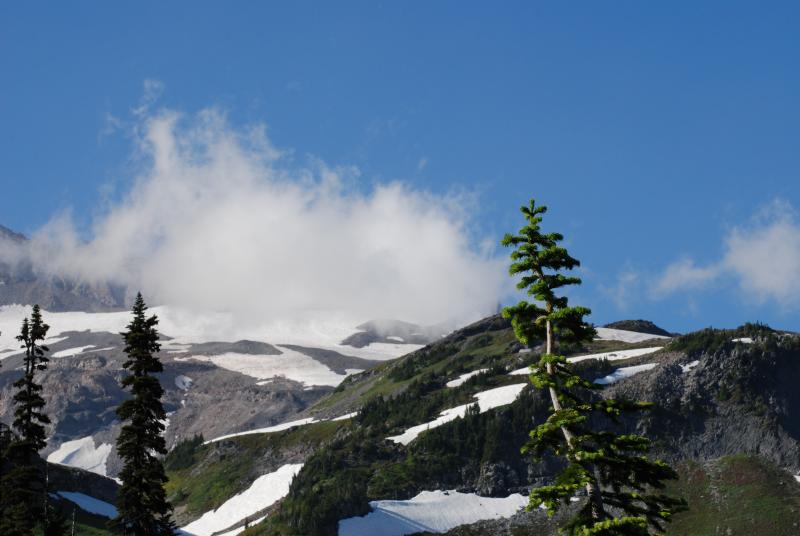 Clouds forming off the glacier