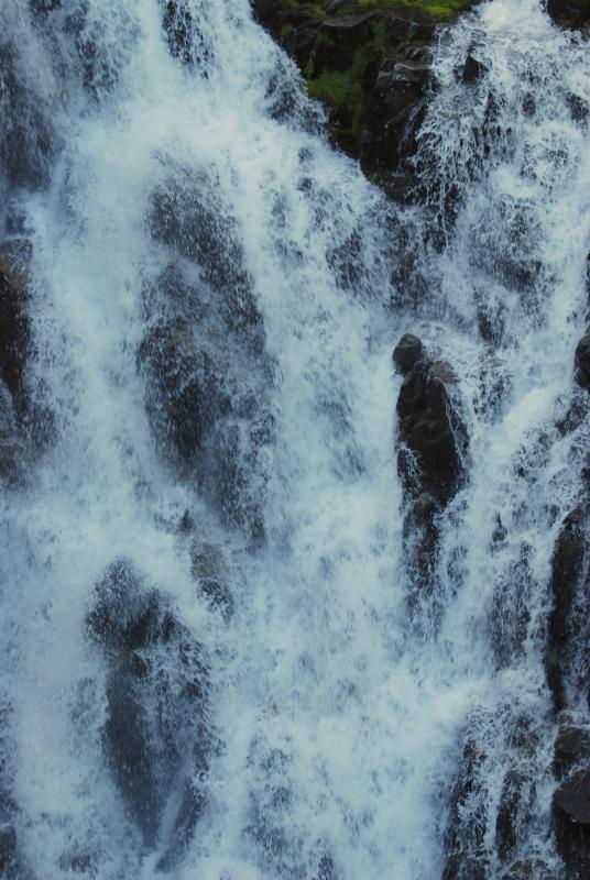 A raging waterfall