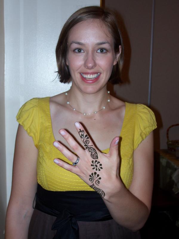 Katie shows of the mehndi