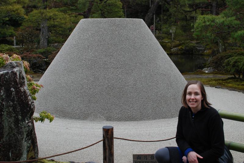 Katie and the Sand Mound at Ginkaku-ji Temple