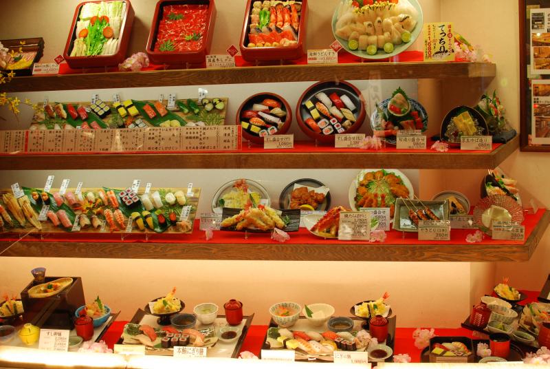 Awesome plastic sushi display