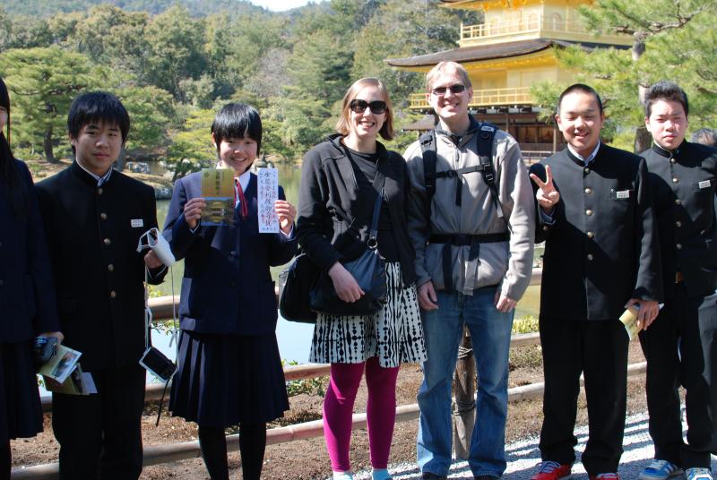 Some school kids wanted a photo with us