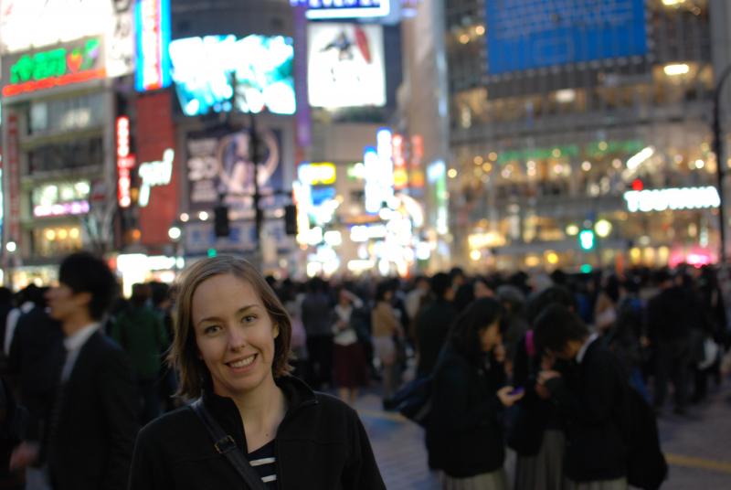 Katie at Shibuya Crossing