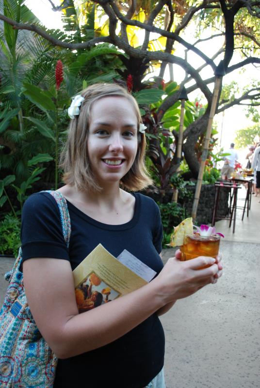 Katie with her mai tai