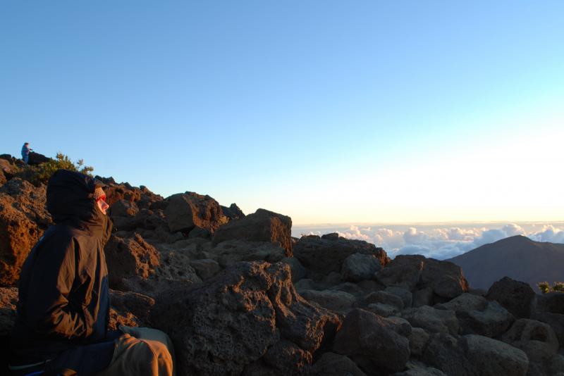 Katie watches the sunrise