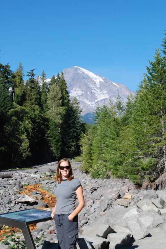 Katie at Kautz Creek, Mt. Rainier